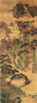未知の風景古い中国のインク Oil Paintings